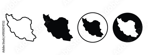 Iran map sign symbol icon set