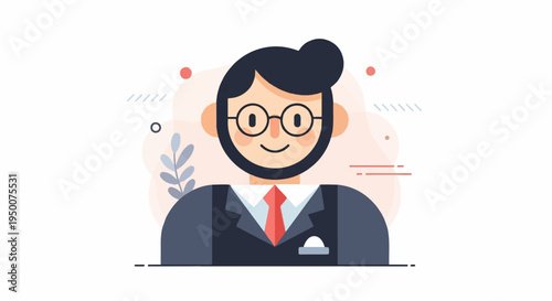 Professional man in suit with glasses, red tie, and pocket square