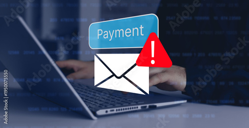Tableau sur toile Online payment failed error on laptop screen – banking transaction declined security alert concept