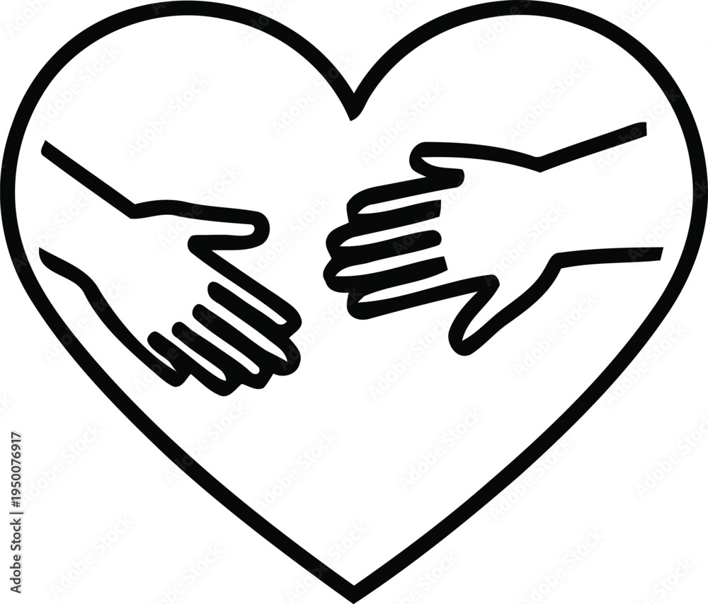 Fototapeta premium Heart shaped hands clasped together in love and support