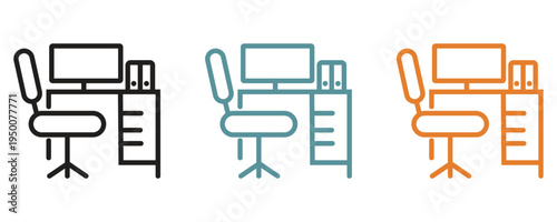 Workplace line icon, outline style workplace icons in trendy flat style illustration isolated on white background.