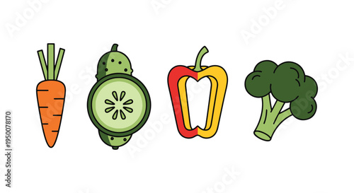 Veggie Platter Line art vector dynamic contemporary abstract color