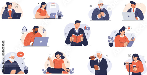 Diverse people engaged in various activities, from work to leisure (1)