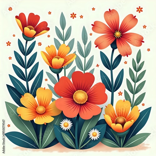 Vibrant Floral Arrangement with Lush Greenery