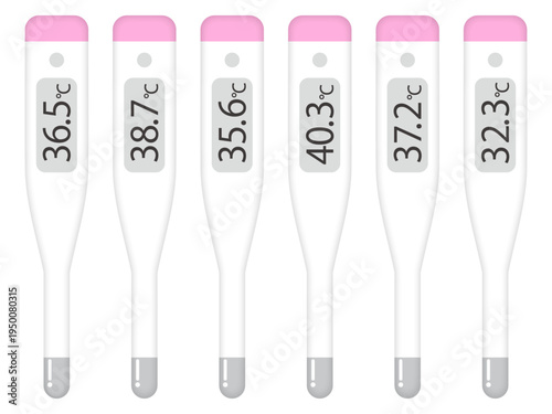 体温計のベクターイラスト素材セット4
