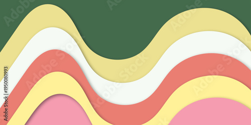 Abstract Retro Wavy Layers Background in Pastel Colors