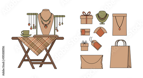 Fashion Accessories and Handbags on Display.