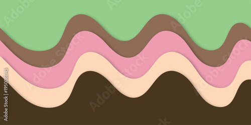 Abstract Wavy Layers Background with Earth Tone Colors