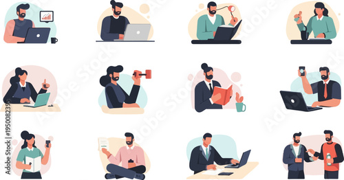 Diverse individuals engaged in various work and leisure activities (6)