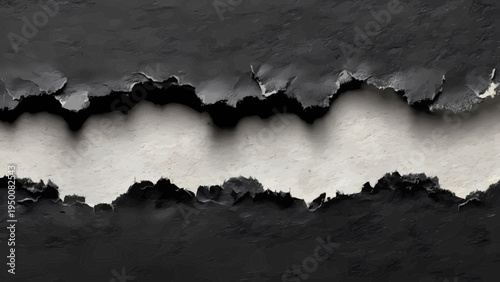 Torn yellow and black warning background with ripped edges revealed