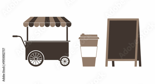 Food Cart and Menu Board Display.