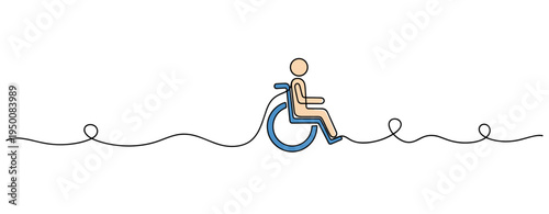 Person sitting in wheelchair on plain white background. no editable strokes