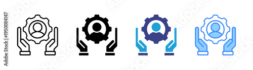 Service icon set multiple style collection