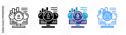 Dashboard icon set multiple style collection