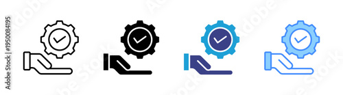 Service icon set multiple style collection