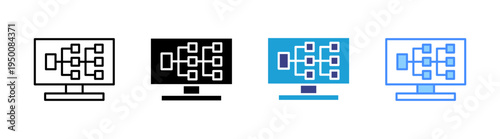 Site Map icon set multiple style collection