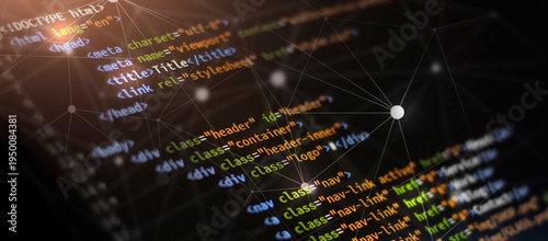 html and css website coding language banner