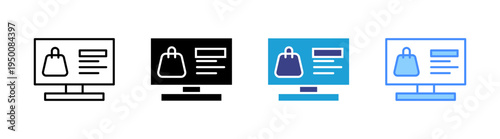 Shopping icon set multiple style collection