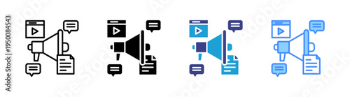 Marketing icon set multiple style collection