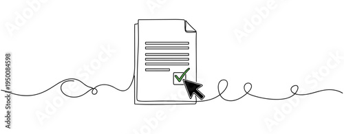 Document marked approved with cursor clicking on checkbox. no editable strokes