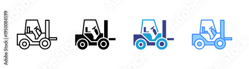 Forklift icon set multiple style collection