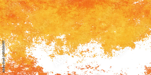 Abstract orange grunge watercolor background with textured paint pattern and warm autumn colors