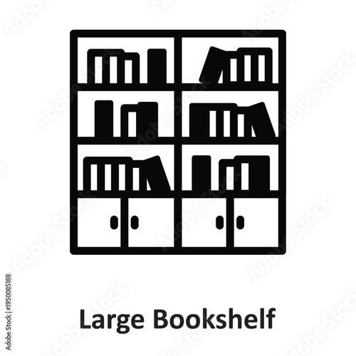 Large Bookshelf Vector icon which can easily modify or edit