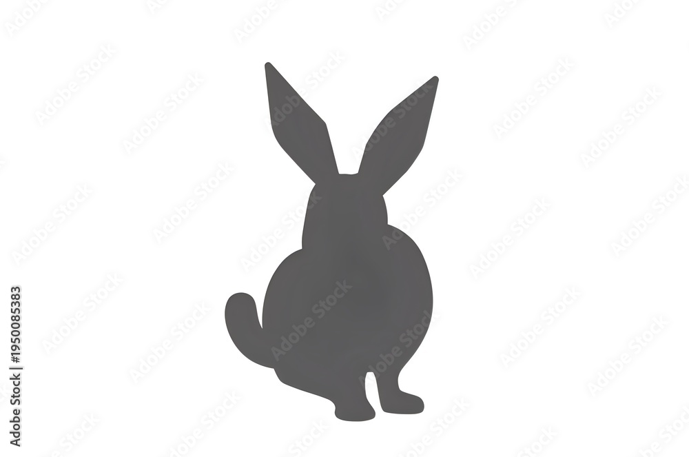 Obraz premium Rabbit Silhouette Sitting on Hind Legs