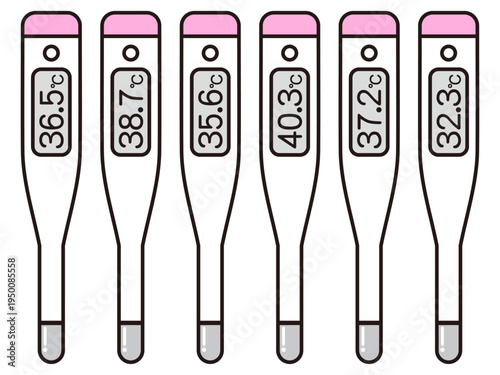 体温計のベクターイラスト素材セット2