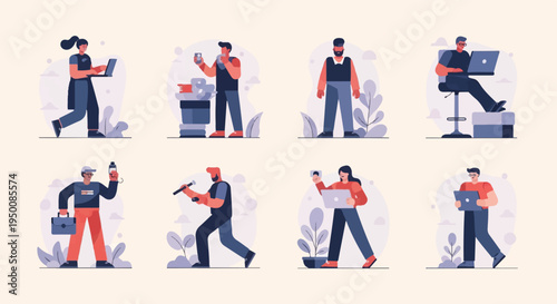 Diverse individuals engaged in various modern activities and professions (1)