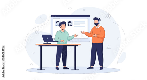 Online meeting with colleagues, remote work and collaboration, business discussion