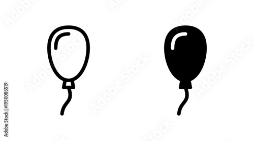 Balloon icon set vector. Party balloon sign and symbol