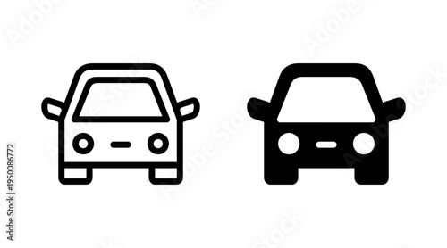 Car icon set vector. car sign and symbol. small sedan