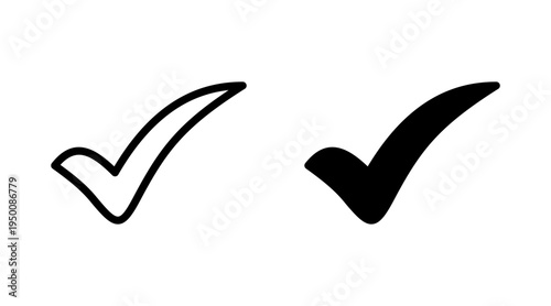 Check mark icon set vector. Tick mark sign and symbol