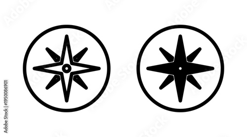 Compass icon set vector. arrow compass icon sign and symbol