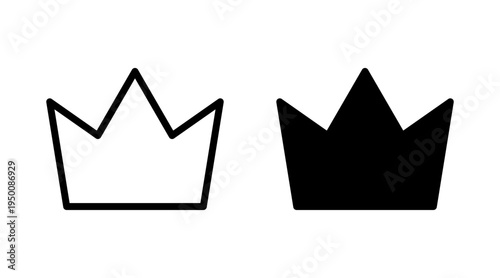 Crown icon set vector. crown sign and symbol