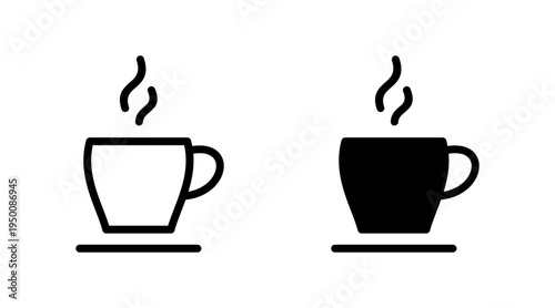 coffee cup icon set vector. cup a coffee sign and symbol