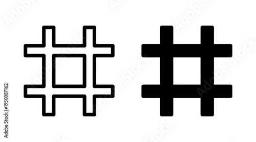 Hashtag icon set vector. hashtag sign and symbol