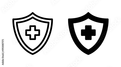 Health insurance icon set vector. Insurance document sign and symbol