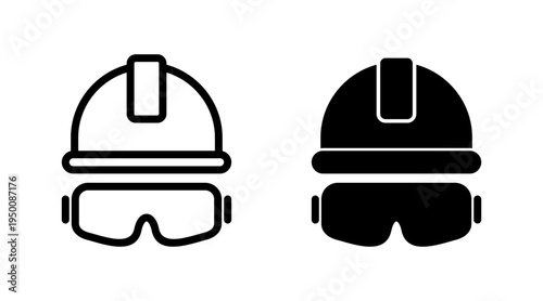 Helmet icon set vector. Motorcycle helmet sign and symbol. Construction helmet icon. Safety helmet