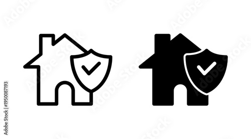 home insurance icon set  vector. home protection sign and symbol