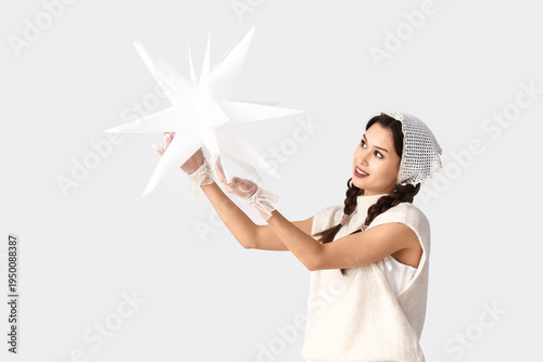 Stylish young woman in head...