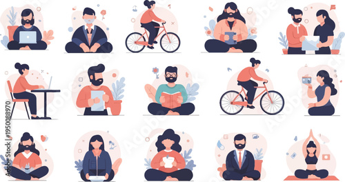 Diverse individuals engaged in various daily activities and hobbies (5)