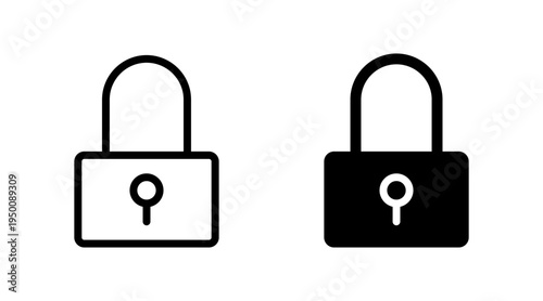 Lock icon set vector. Padlock sign and symbol. Encryption icon. Security symbol