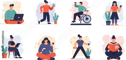 Diverse individuals engaged in various daily activities and hobbies (2)