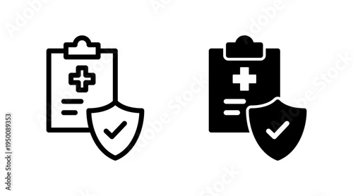 Medical insurance icon set vector. health insurance sign and symbol