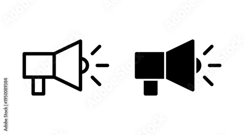 Megaphone icon set vector. Loudspeaker sign and symbol