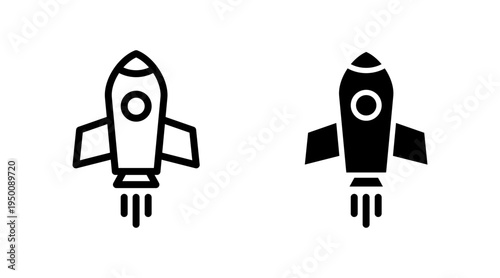 Rocket icon set vector. Startup sign and symbol. rocket launcher icon