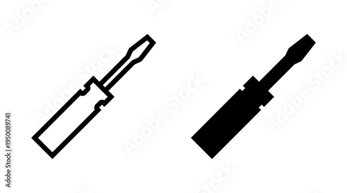 Screwdriver icon set vector. tools sign and symbol