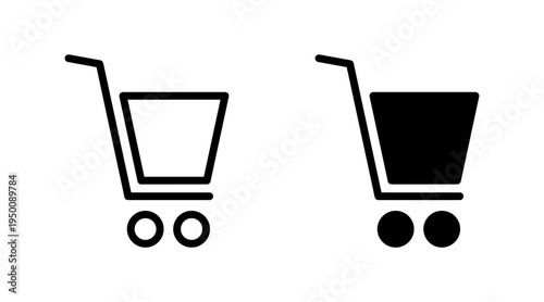Shopping icon set vector. Shopping cart sign and symbol. Trolley icon